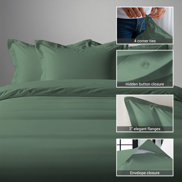 Premium 400 Thread Count 100% Cotton Duvet Cover Set - USA FULL