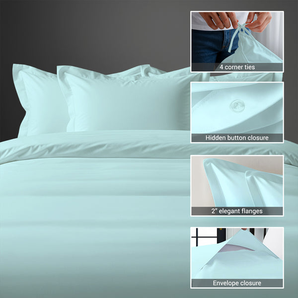 Premium 400 Thread Count 100% Cotton Duvet Cover Set - USA QUEEN
