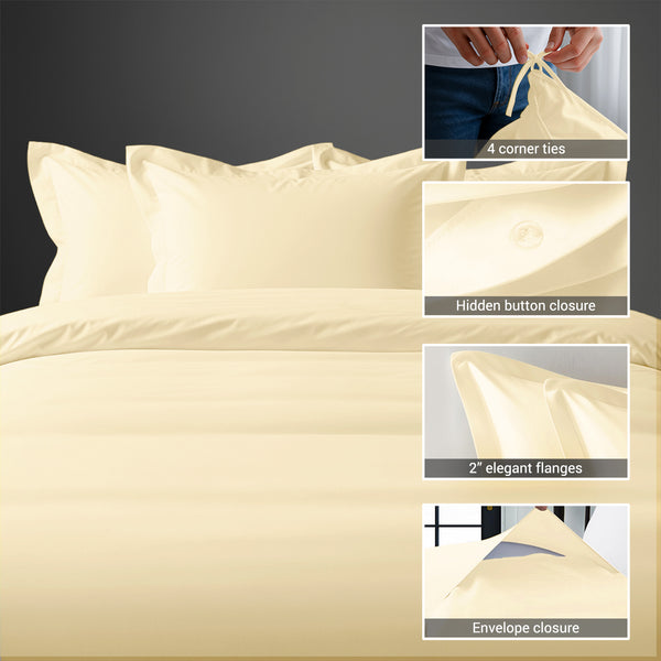 Premium 400 Thread Count 100% Cotton Duvet Cover Set - USA KING