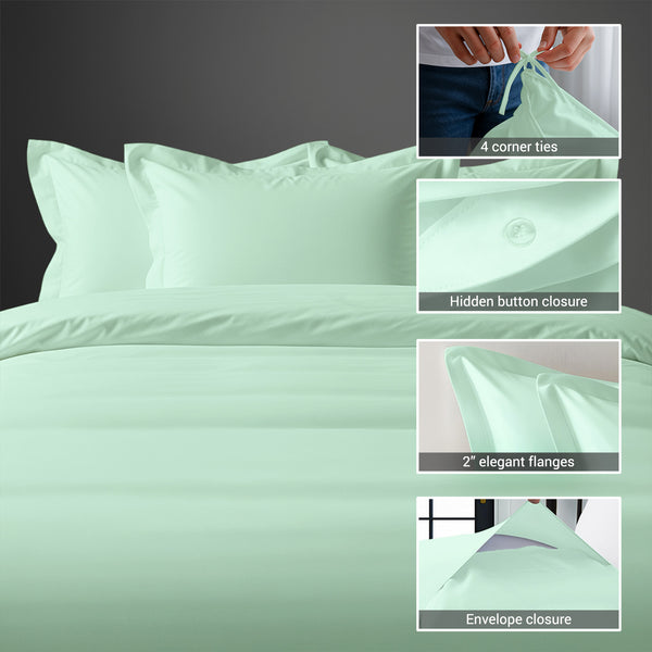 Premium 400 Thread Count 100% Cotton Duvet Cover Set - USA TWIN