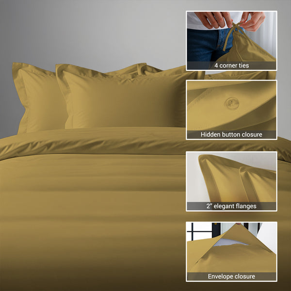 Premium 400 Thread Count 100% Cotton Duvet Cover Set - USA KING