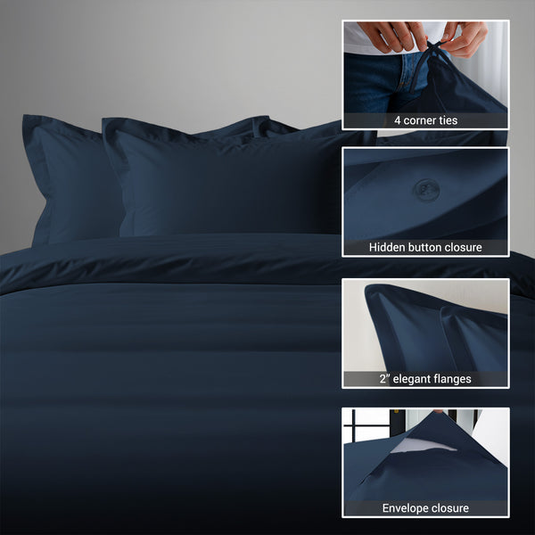 Premium 400 Thread Count 100% Cotton Duvet Cover Set - USA KING