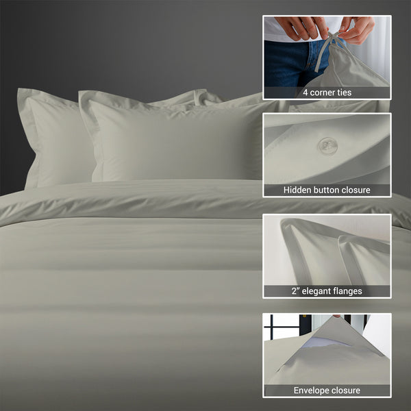Premium 400 Thread Count 100% Cotton Duvet Cover Set - USA FULL