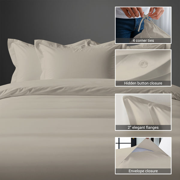 Premium 400 Thread Count 100% Cotton Duvet Cover Set - USA KING