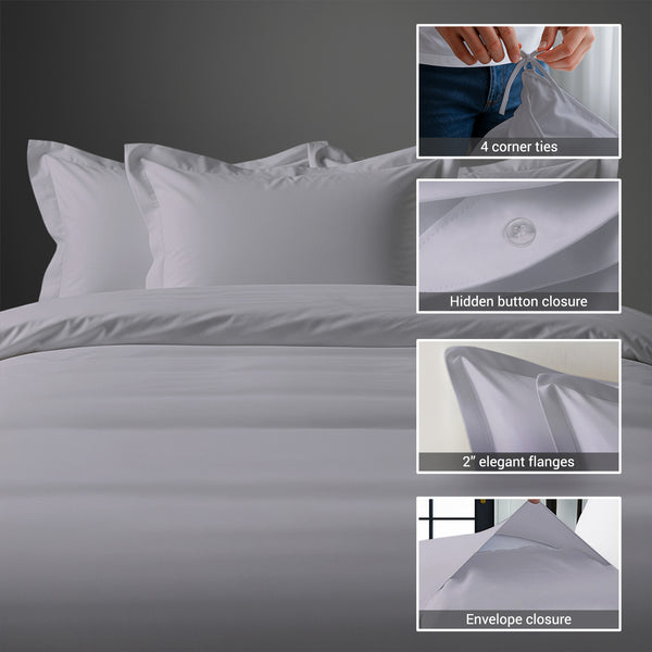 Premium 400 Thread Count 100% Cotton Duvet Cover Set - USA TWIN