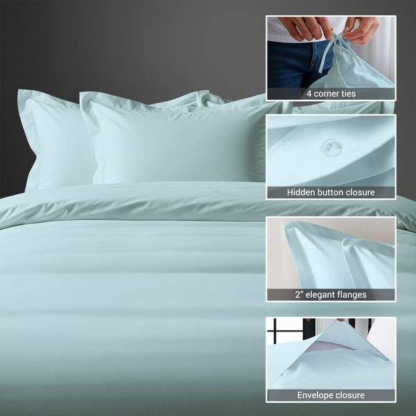 Premium 400 Thread Count 100% Cotton Duvet Cover Set - USA TWIN