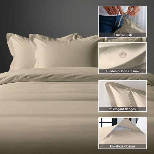 Premium 400 Thread Count 100% Cotton Duvet Cover Set - USA KING