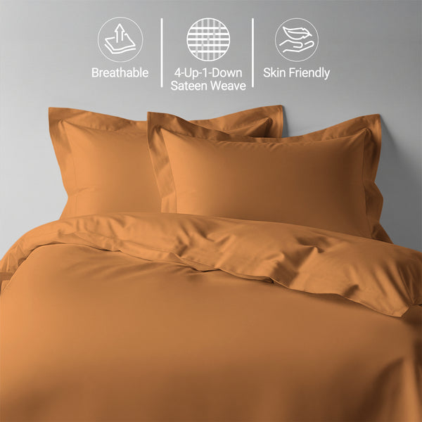 Premium 400 Thread Count 100% Cotton Duvet Cover Set - USA TWIN
