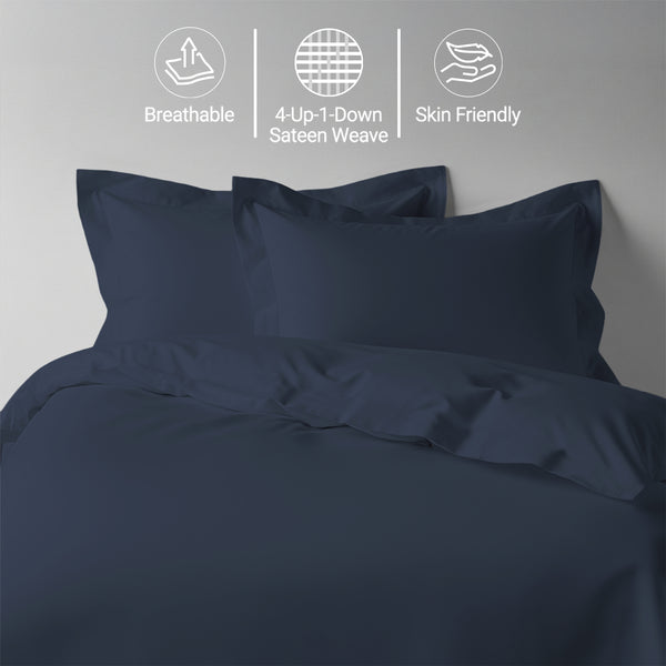 Premium 400 Thread Count 100% Cotton Duvet Cover Set - USA QUEEN