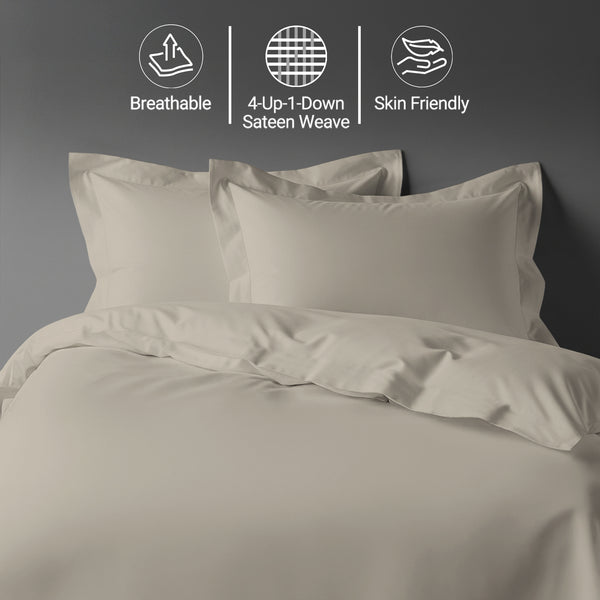 Premium 400 Thread Count 100% Cotton Duvet Cover Set - USA QUEEN