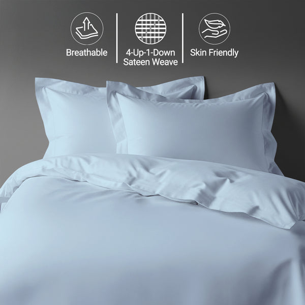Premium 400 Thread Count 100% Cotton Duvet Cover Set - USA TWIN