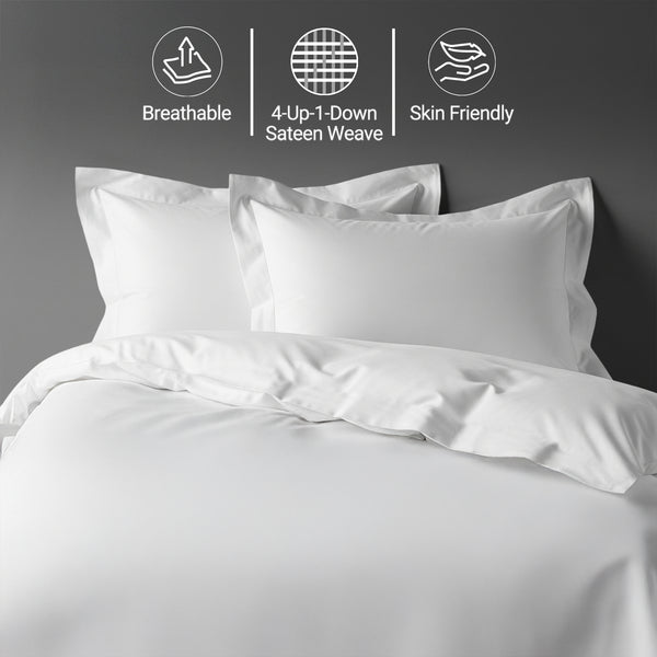 Premium 400 Thread Count 100% Cotton Duvet Cover Set - USA QUEEN