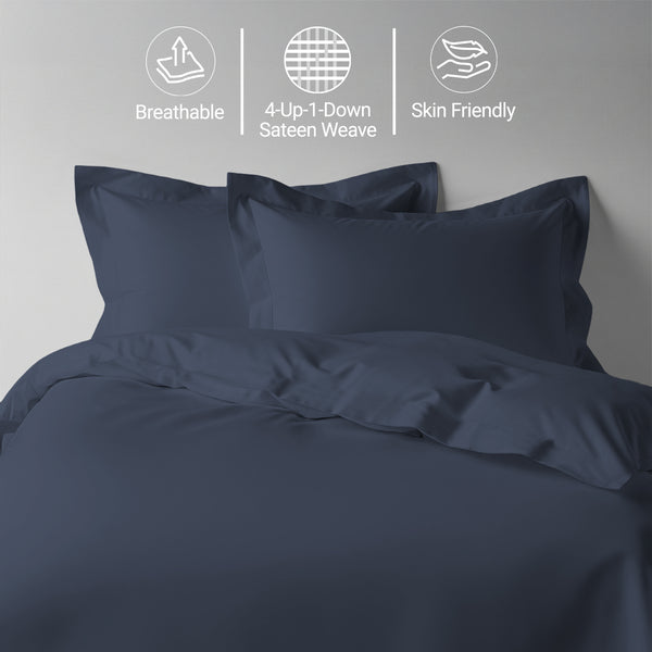 Luxury 800 Thread Count 100% Cotton Duvet Cover Set - USA QUEEN