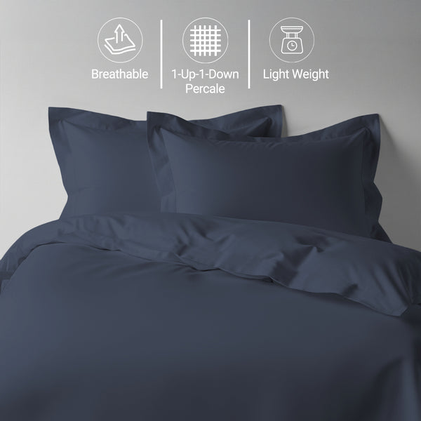 Percale 100% Cotton Duvet Cover Set - USA KING