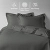 Dark grey single size cotton duvet cover set by Pizuna Linens breathable skin friendly sateen weave