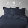 Dark blue king duvet cover 3 piece 600 thread count mercerized combed cotton single dent sateen weave smooth and soothing