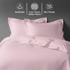 Light pink king duvet cover 3 piece 600 thread count mercerized combed cotton single dent sateen weave smooth and soothing