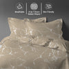 Marble taupe double size cotton duvet cover set by Pizuna Linens breathable skin friendly sateen weave