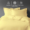 Mellow yellow super king size cotton duvet cover set by Pizuna Linens breathable skin friendly sateen weave