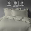 Silver king size cotton duvet cover set by Pizuna Linens breathable skin friendly sateen weave