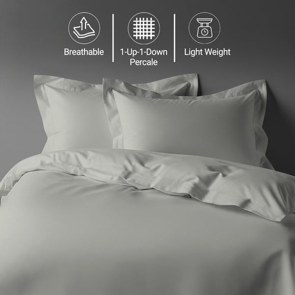 Percale 100% Cotton Duvet Cover Set - USA QUEEN