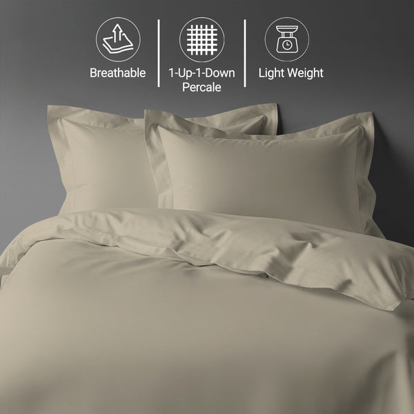 Percale 100% Cotton Duvet Cover Set - USA KING