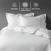 White double duvet cover 3 piece 600 thread count mercerized combed cotton single dent sateen weave smooth and soothing