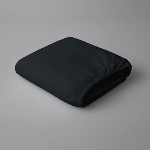 Pizuna folded black eu single 400 thread count deep fitted cotton bedsheet 100 percent cotton