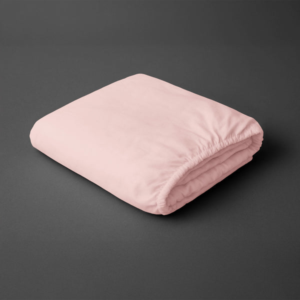Pizuna folded light pink small single 400 thread count deep fitted cotton bedsheet 100 percent cotton