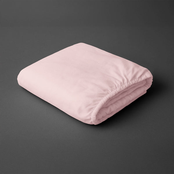 Pizuna folded percale 100 percent cotton fitted sheet light pink single deep fitted sheet