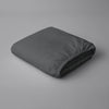 Pizuna dark grey double size fitted sheet 600 thread count pure combed cotton folded