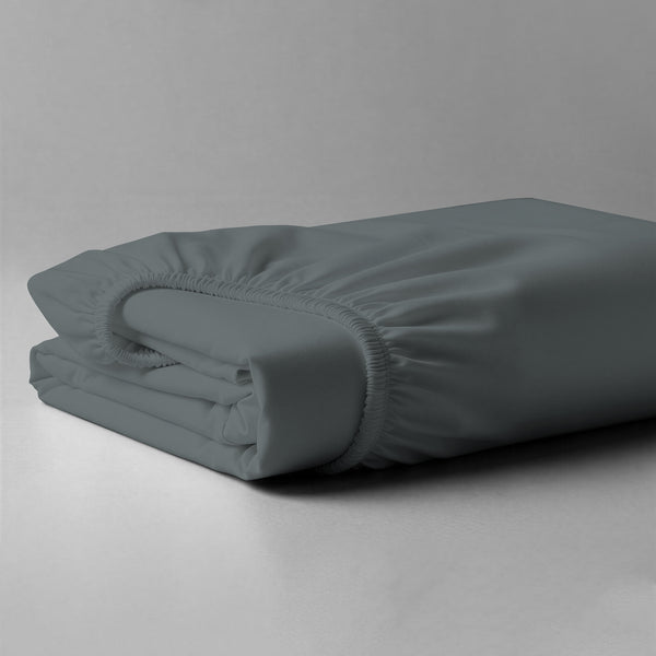 Pizuna luxury cotton emperor fitted sheet Dark Grey 800 thread count long staple cotton folded