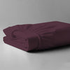 Folded Pizuna luxurious cotton Single size fitted sheet dark purple 1000 thread count long staple cotton