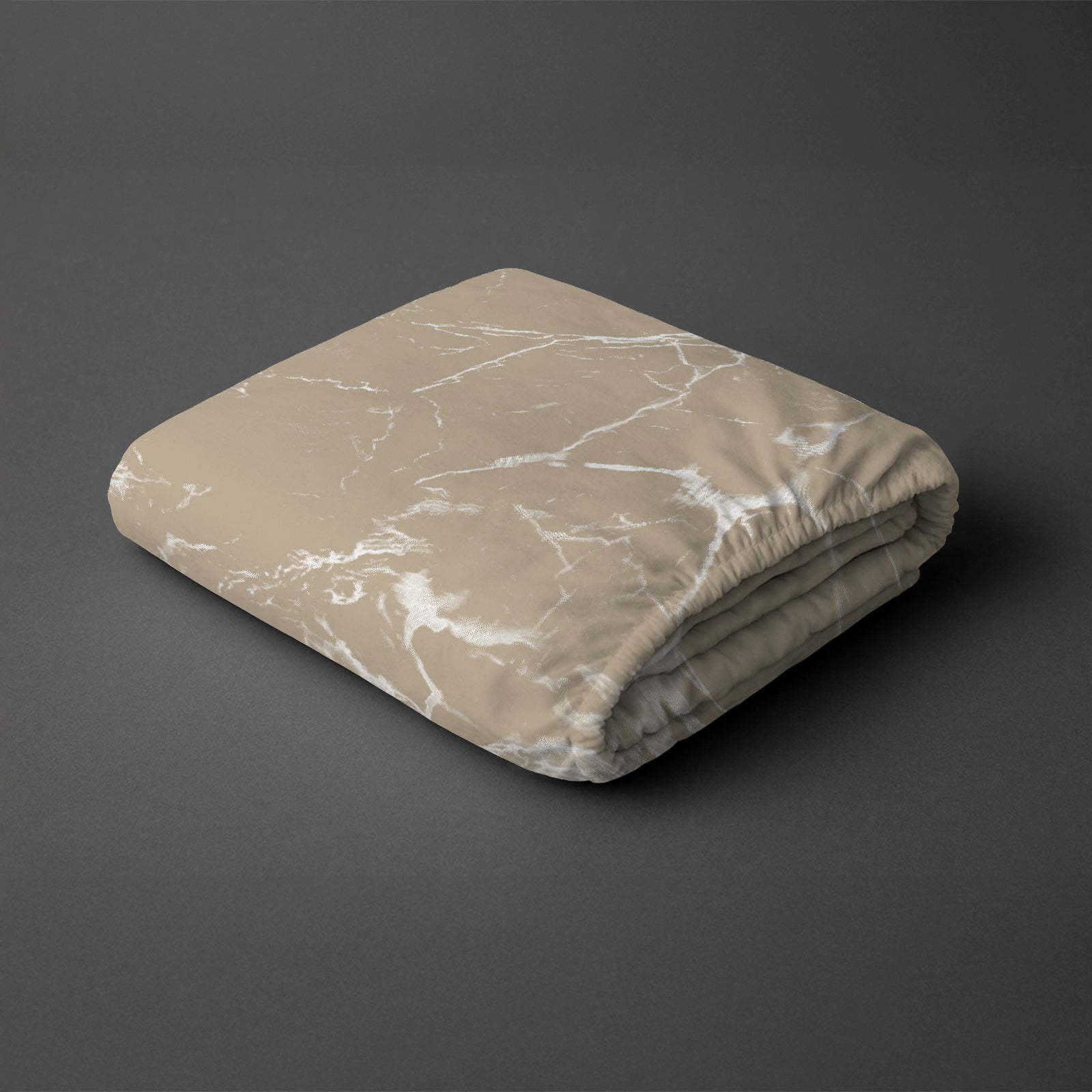 Pizuna folded Marble Taupe Emperor 400 thread count deep fitted cotton bedsheet 100 percent cotton
