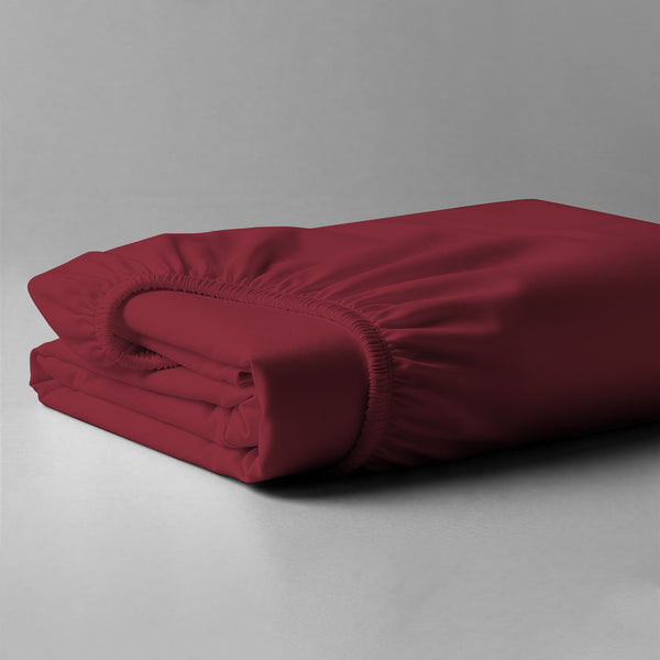 Folded Pizuna luxurious cotton Emperor size fitted sheet rio red 1000 thread count long staple cotton