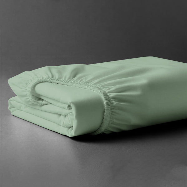 Pizuna luxury cotton king fitted sheet Sea Foam 800 thread count long staple cotton folded