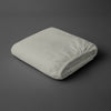Pizuna silver single size fitted sheet 600 thread count pure combed cotton folded