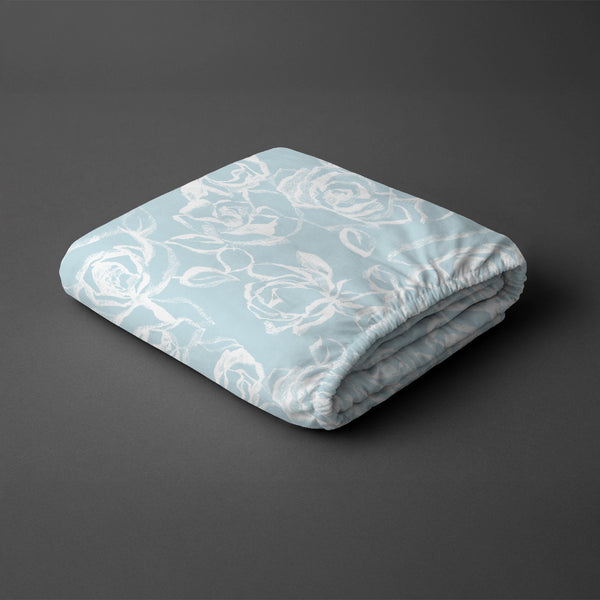 Pizuna folded Simply Floral Blue king 400 thread count deep fitted cotton bedsheet 100 percent cotton
