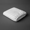 Pizuna folded 300 thread count 100 percent cotton deep fitted sheet stripes pattern White king