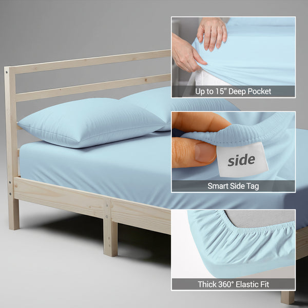 Luxury 800 Thread Count 100% Cotton Fitted Sheet - USA KING