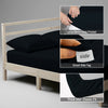 King size black fitted sheet 1000 thread count plus 40 cm deep pockets 360 elastic Smart Side indicators tight fit