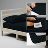 Black emperor fitted sheet 800 thread count with 40 cm deep pockets Smart Side tag 360 fit