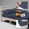 Dark Blue emperor fitted sheet 800 thread count with 40 cm deep pockets Smart Side tag 360 fit