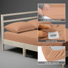 Small double fitted cotton bedsheet Dusty Coral 400 thread count with 40 cm deep pockets and SmartSide tag