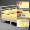 Eu single size fitted cotton bedsheet mellow yellow 400 thread count with 40 cm deep pockets and SmartSide tag