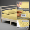 Single size mellow yellow fitted sheet 1000 thread count plus 40 cm deep pockets 360 elastic Smart Side indicators tight fit