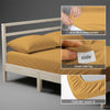 EU Single fitted cotton bedsheet Mustard Yellow 400 thread count with 40 cm deep pockets and SmartSide tag