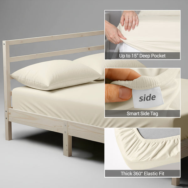 Luxury 800 Thread Count 100% Cotton Fitted Sheet - USA KING