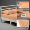 Emperor fitted cotton bedsheet Peach Quartz 400 thread count with 40 cm deep pockets and SmartSide tag
