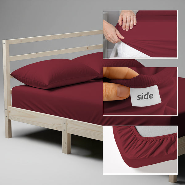 Rio Red king fitted sheet 800 thread count with 40 cm deep pockets Smart Side tag 360 fit